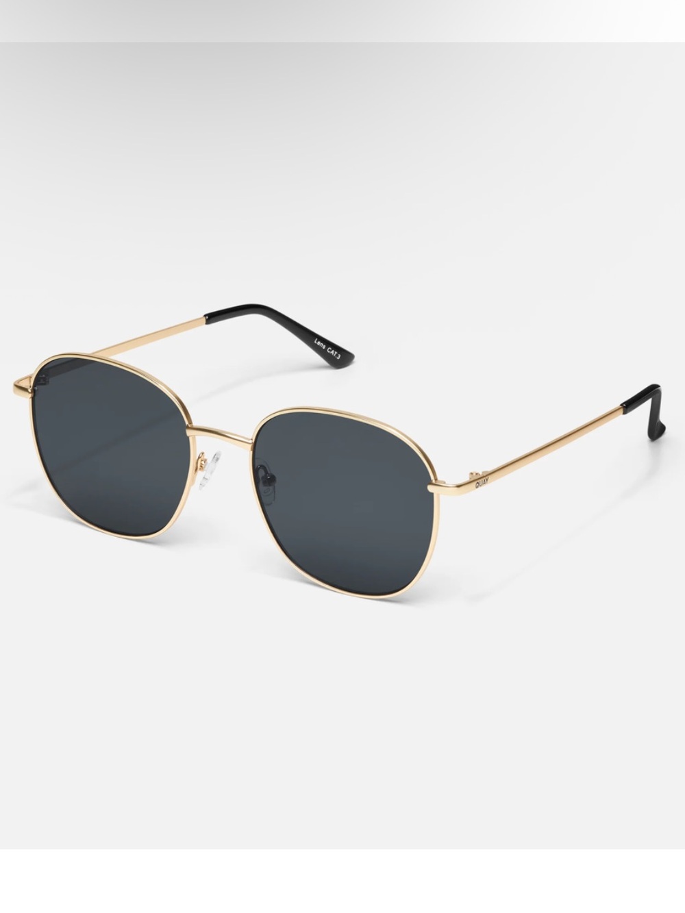 Quay Gold Frame Dark Grey Lens Women’s Sunglasses- Jezebel